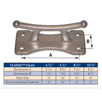 DE2504PF - Polished Aluminum Classic Dock Cleat 11.4cm