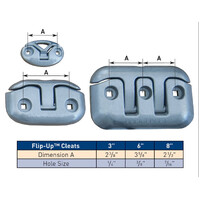 DE2606PF - Flip-Up Cleats Polished 15.2cm DE-2606P-F