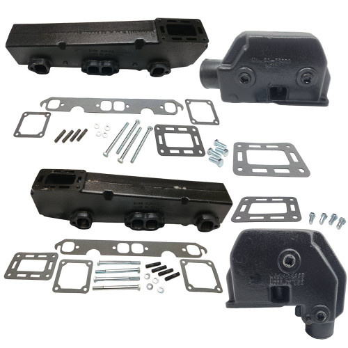 Mercruiser Small Block Port and Starboard Manifold and Riser Kits - 90 Degree Angle MC-20-72963