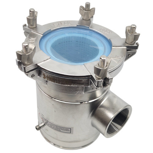 BISO Strainer with Clear Lid - 1" Male in - Female out WS-BISO-100-C-A