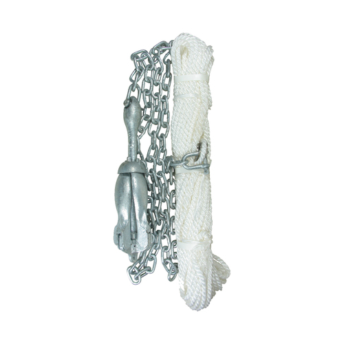 Folding Anchoring Kit Gal 3.2kg Anchor, 30m Rope,  3m Chain 146466