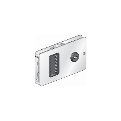 SouthCo Flush Sliding or Bi-fold Door Locks Clear anodised aluminium 193092