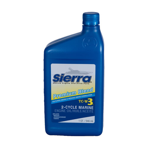 Sierra® Marine Outboard 2-Stroke Engine Oil - Premium "Blue" TC-W3 S18-9500-2
